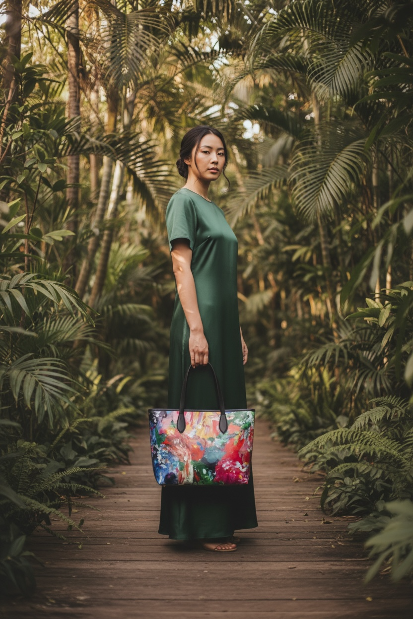 City Lights - Leather Tote Bag