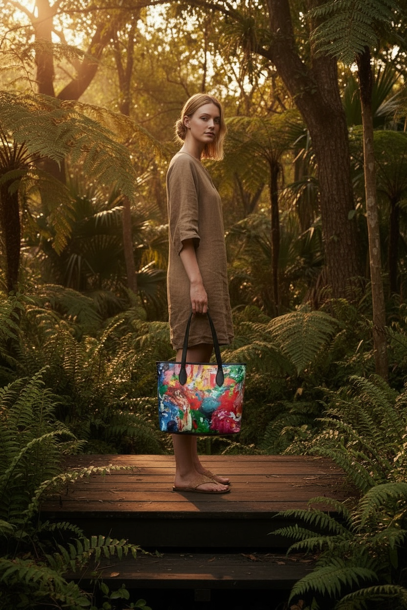 City Lights - Leather Tote Bag