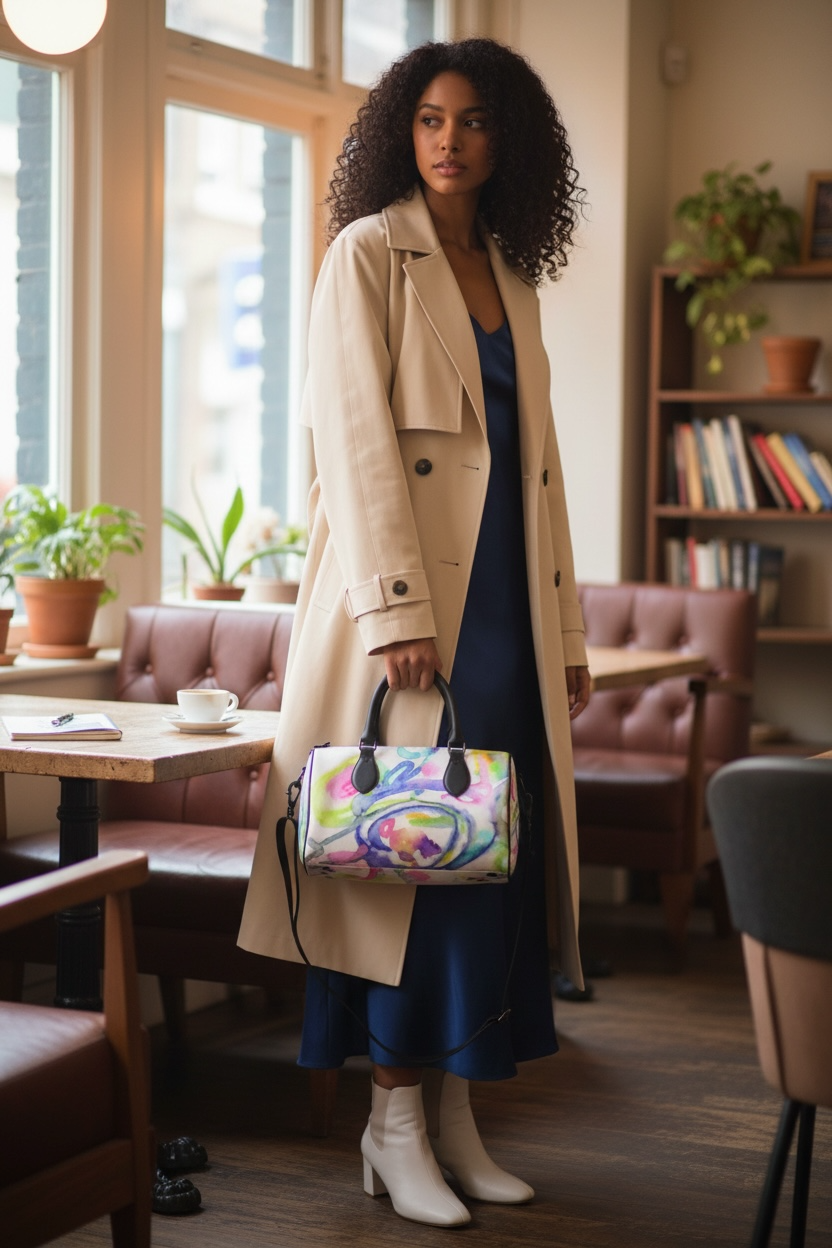Neon Play - Leather Barrel Bag