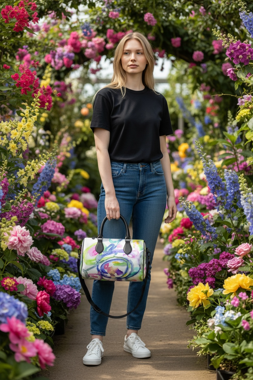 Neon Play - Leather Barrel Bag