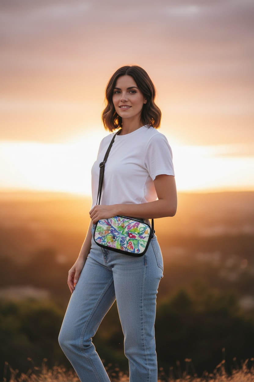Ethereal Butterfly - Leather Crossbody Camera Bag