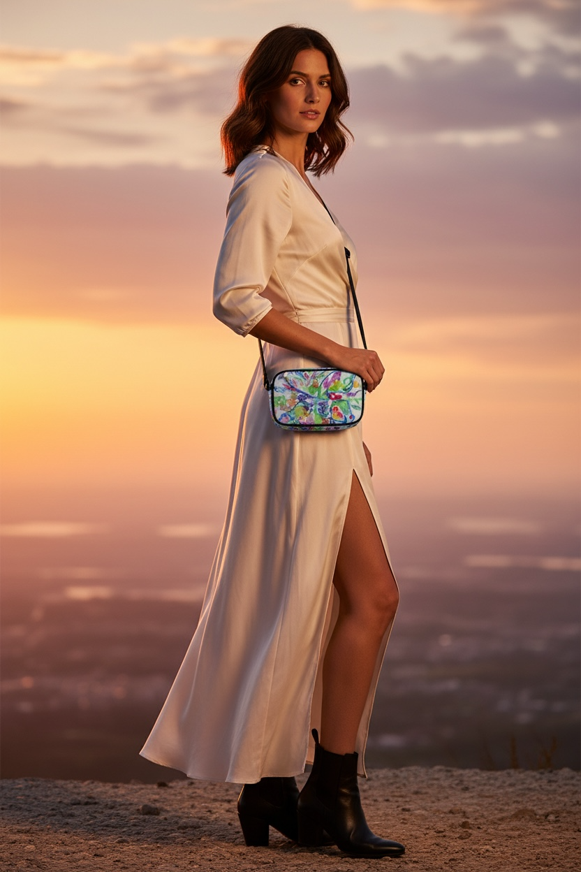 Ethereal Butterfly - Leather Crossbody Camera Bag