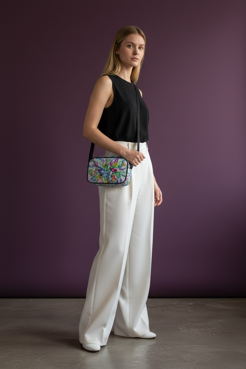 Ethereal Butterfly - Leather Crossbody Camera Bag