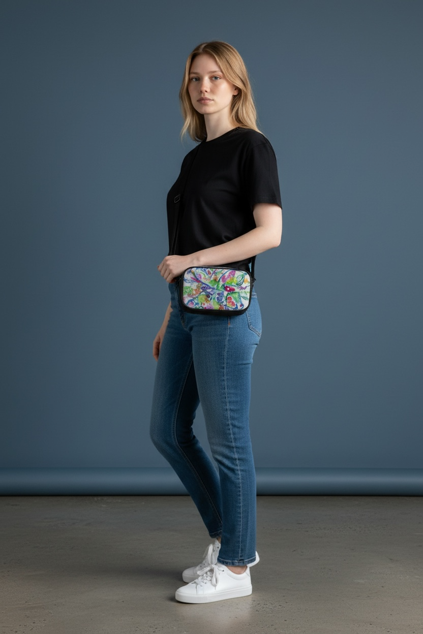 Ethereal Butterfly - Leather Crossbody Camera Bag